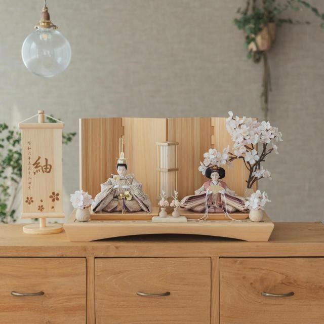 ことのひな人形　れい　円平台　桧　無地