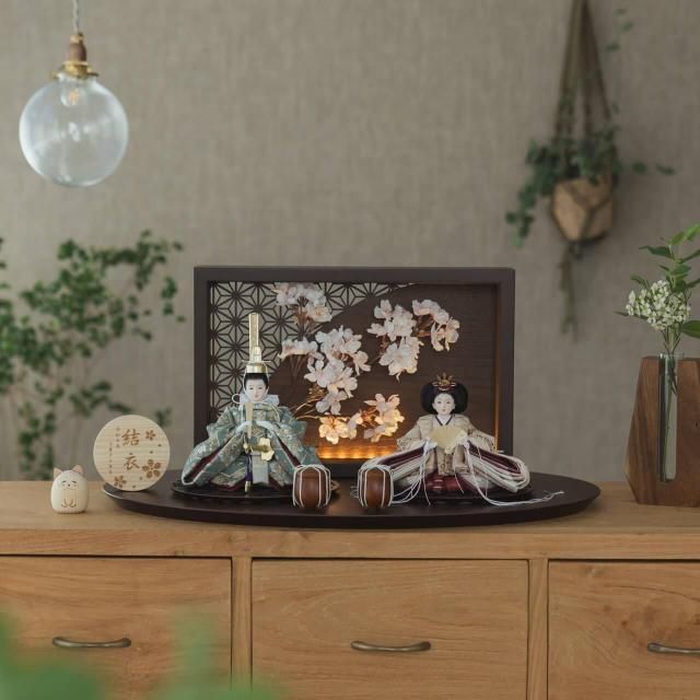 ことのひな人形　ゆうか　灯衝立　桜　B 