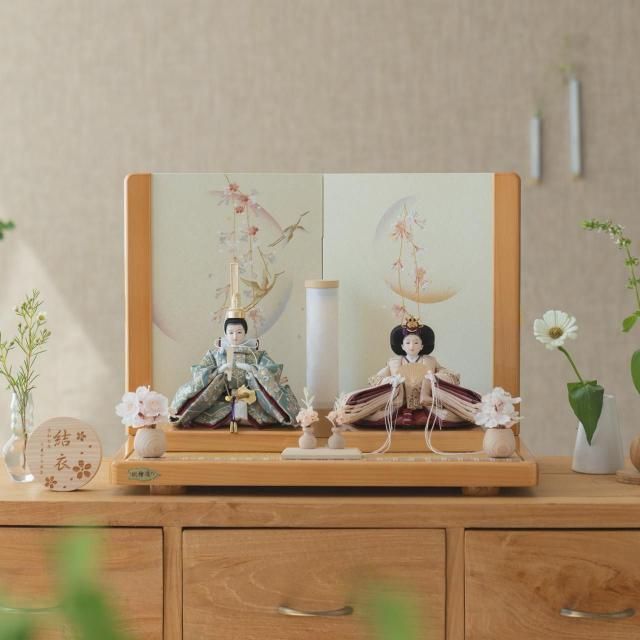 ことのひな人形　ゆうか　ひのき平台