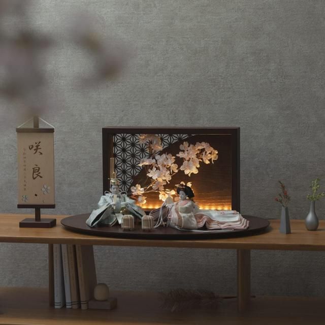 ことの平安ひな　そら　灯衝立　桜　B