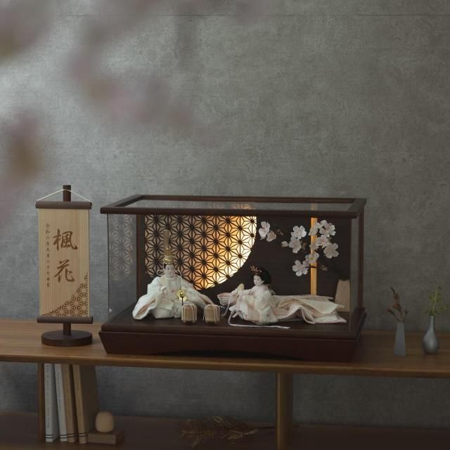 ことの平安ひな　ゆき　灯円ケース　円麻の葉　BB