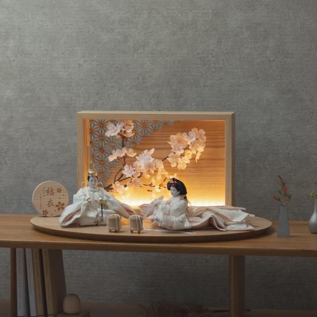 ことの平安ひな　ゆき　灯衝立　桜　N