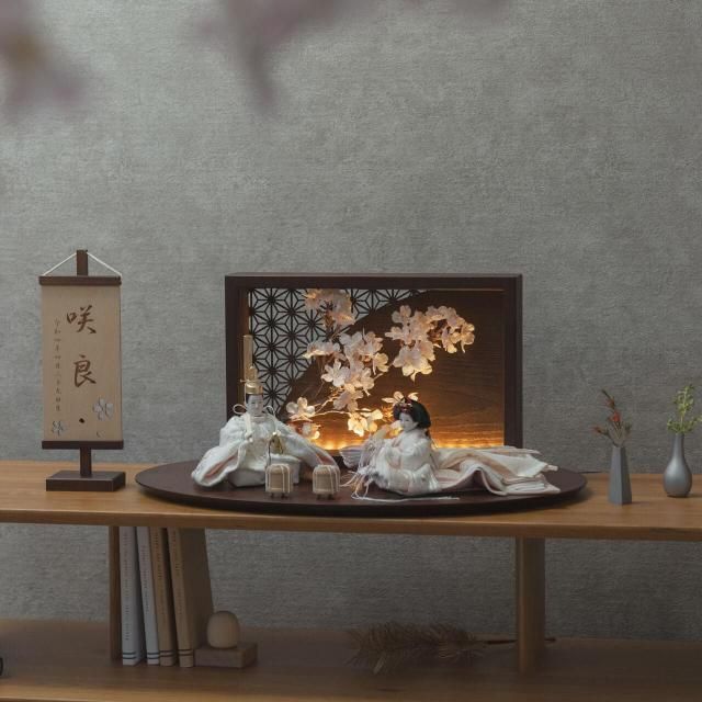 ことの平安ひな　ゆき　灯衝立　桜　B