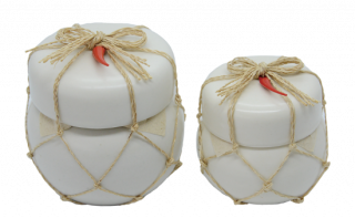 壺ラー油(大) 白(石垣島ラー油パック付)※送料無料