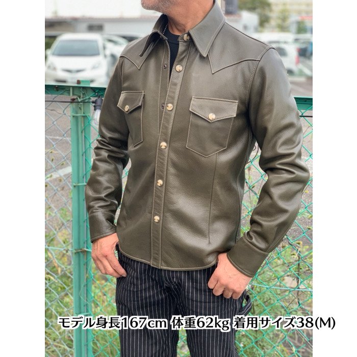 【Y'2 LEATHER/ワイツーレザー】レザーシャツ/ SS-13 STEER OIL WESTERN SHIRT REAL DEAL仙台  (リアルディール仙台)