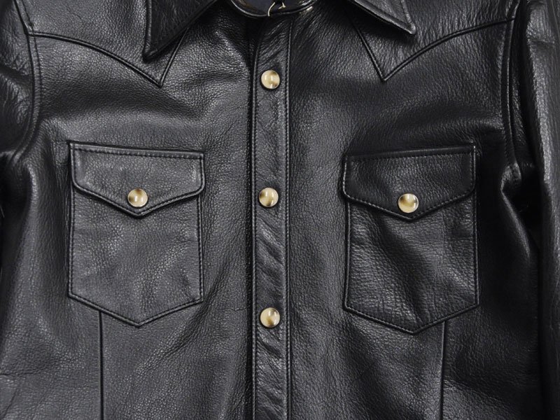 Y'2 LEATHER/ワイツーレザー】レザーシャツ/ SS-13 STEER OIL WESTERN ...