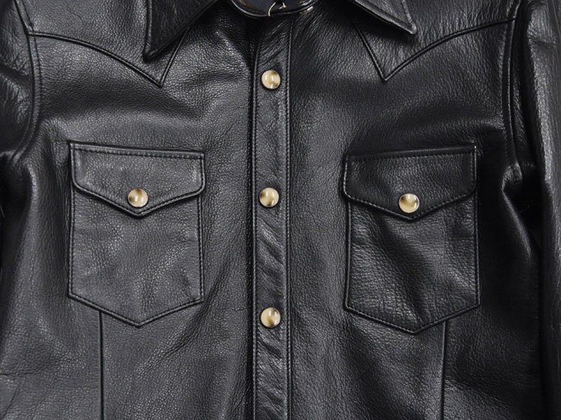 Y'2 LEATHER/ワイツーレザー】レザーシャツ/ SS-13 STEER OIL WESTERN 