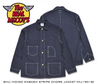 【The REAL McCOY'S/ザ・リアルマッコイズ】ジャケット/ MJ19018 8HU INDIGO WABASH STRIPE CHORE JACKET