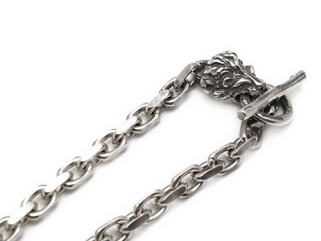 Bill Wall Leather/ビルウォールレザー】ブレスレット/B563-L:Square Chain Link w/animal head  (LION)REAL DEAＬ仙台（REAL DEAL仙台）