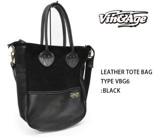 Vin&Age/󥢥ɥۥȡȥХå/LEATHER TOTE BAG:TYPE VBG6 :֥å