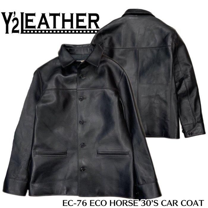 ◆新品◆定価18万◆Y'2 LEATHER◆カーコート◆ECO HORSE◆馬革