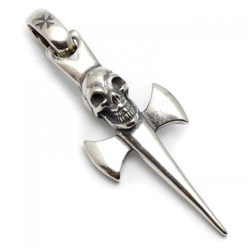 【Gaboratory/ガボラトリー・ガボール】ペンダント/SPT003:SINGLE SKULL DAGGER ROUND PENDANT