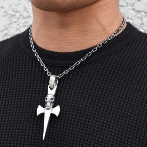 【Gaboratory/ガボラトリー・ガボール】ペンダント/SPT003:SINGLE SKULL DAGGER ROUND PENDANT