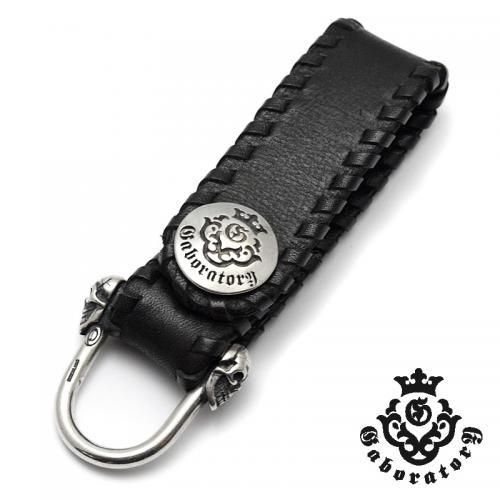 Gaboratory ガボラトリー ベルトループ Buffalo Skin Belt Loop With Miniture Skull Gaboratory Snap Button