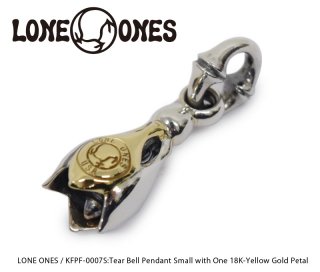 【LONE ONES/ロンワンズ】ペンダント/KFPF-0007S:Tear Bell Pendant Small with One 18K-Yellow Gold Petal