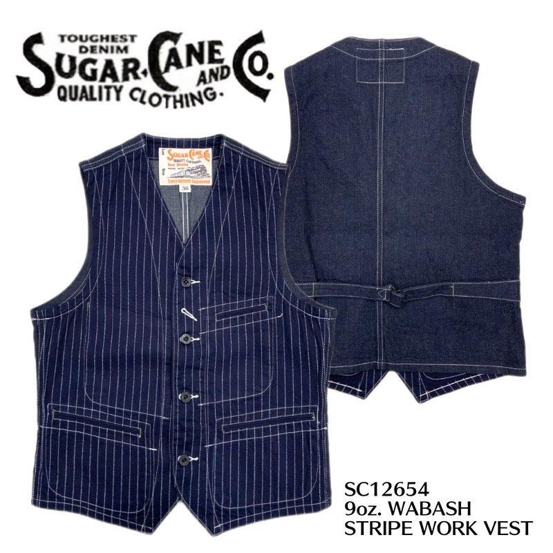 シュガーケーン SUGAR CANE 9ozウォバッシュストライプ ワーク