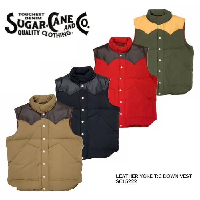 【SUGAR CANE/シュガーケーン】ベスト/LEATHER YOKE DOWN VEST：SC12340　REALDEAL仙台(リアルディール仙台)