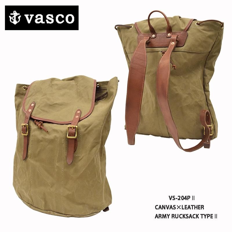 VASCO/ヴァスコ】BAG/キャンバス×レザー アーミーリュックサック ...