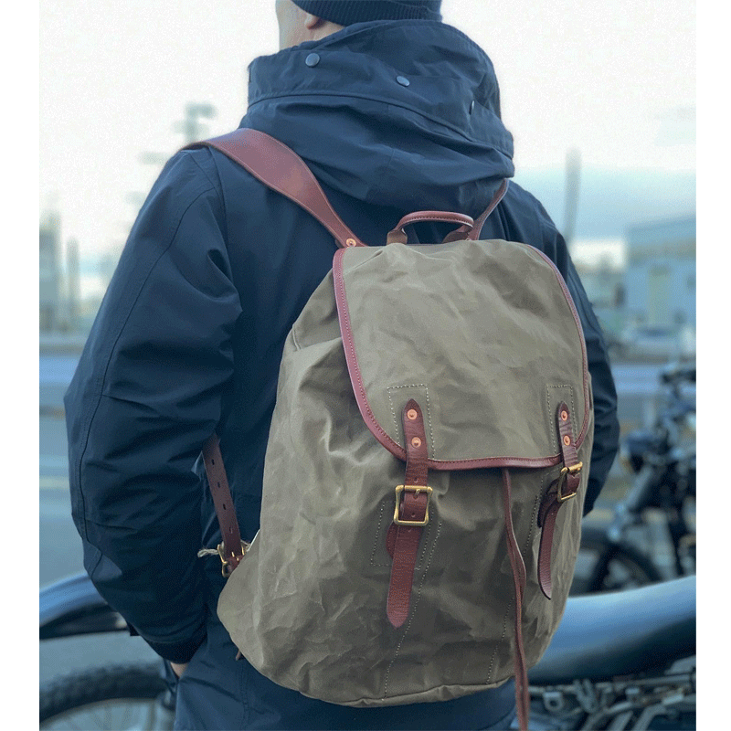 VASCO/ヴァスコ】BAG/キャンバス×レザー アーミーリュックサック