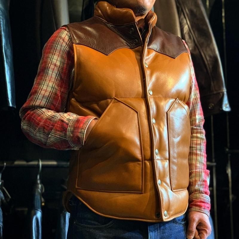 Y'2 LEATHER/ワイツーレザー】ベスト/SVー01:LEATHER DOWN VEST Y'2 LEATHER/ワイツーレザー】ベスト/SVー01:LEATHER DOWN VEST