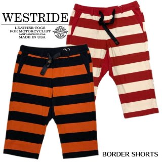 WESTRIDE/ȥ饤ɡۥ硼/21SS BORDER SHORTS BLK/DPK