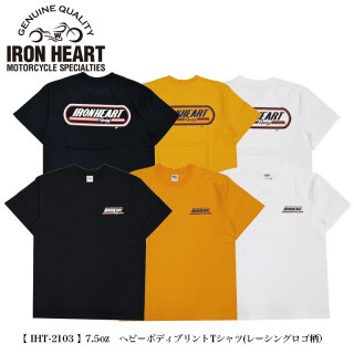 【IRON HEART / アイアンハート】 IHT-2103/7.5oz ヘビーボディプリントTシャツ(レーシングロゴ柄） 