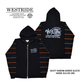 WESTRIDE/ȥ饤ɡۥåȥѡ/HEAVY RANDOM BORDER SLEEVE HOODIE 