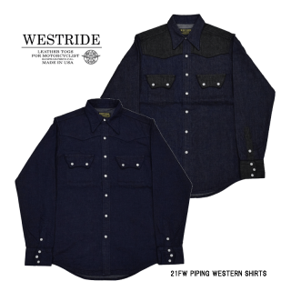 WEST RIDE/ȥ饤ɡĹµ/WESTRIDE 21FW NEW ITEMPIPING WESTERN SHIRTS
