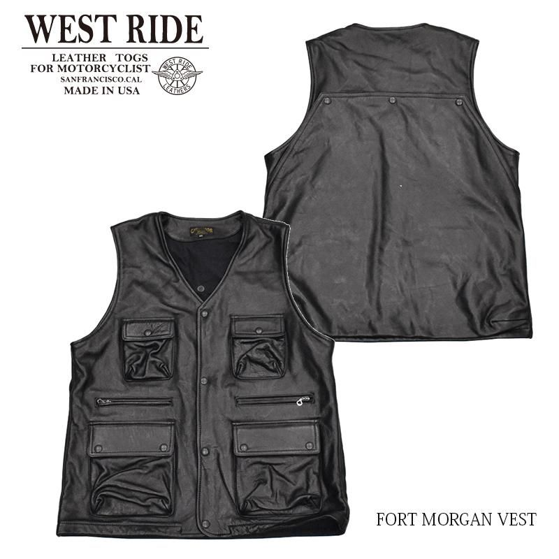 WESTRIDE/ウエストライド】ベスト/FORT MORGAN LEATHER VEST REALDEAL