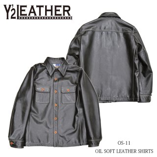 【Y'2 LEATHER/ワイツーレザー】レザーシャツ/OS-11 OIL SOFT LEATHER SHIRTS