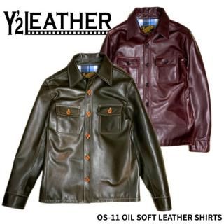 Y'2 LEATHER/磻ġ쥶ۥ쥶/OS-11 OIL SOFT LEATHER SHIRTS