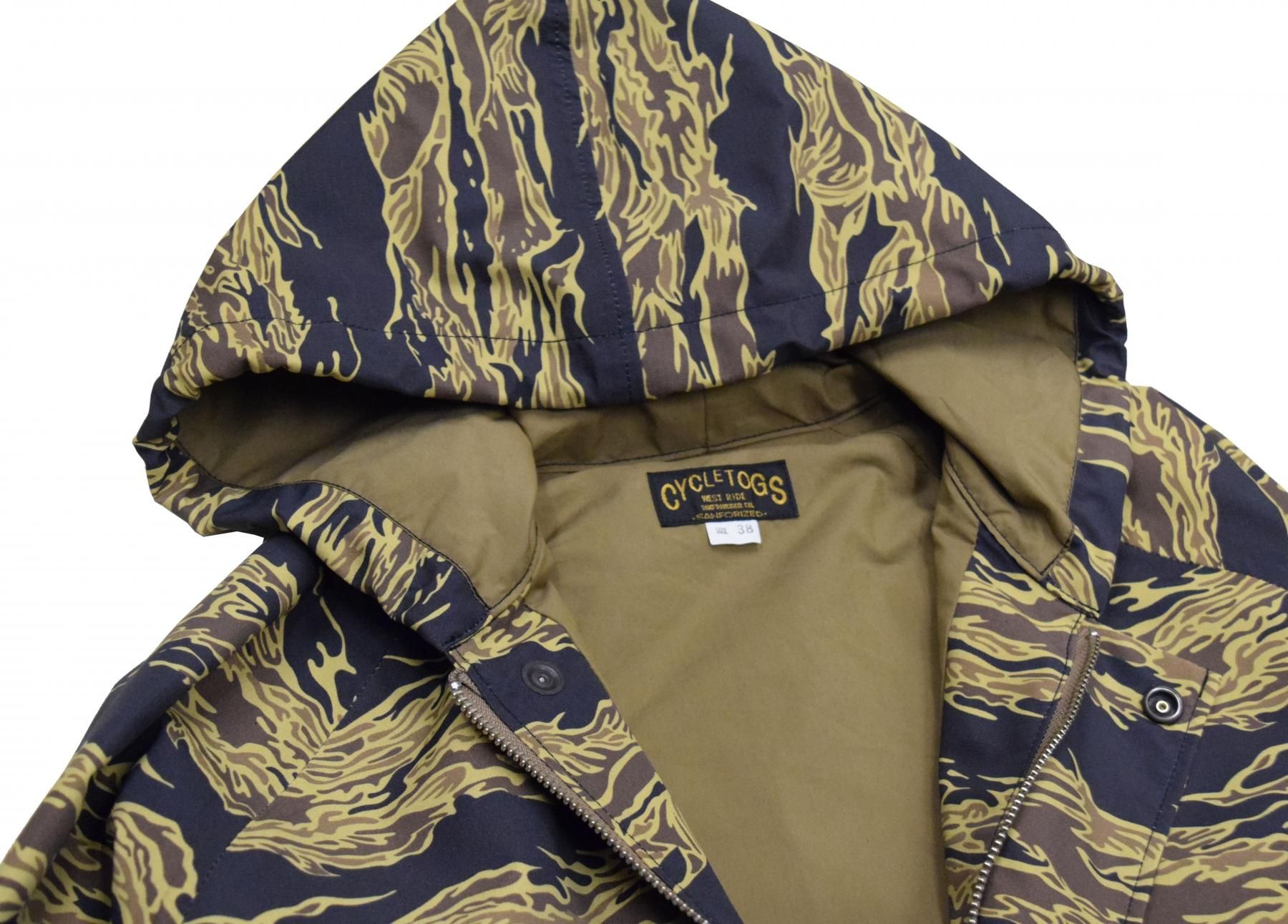 【WESTRIDE/ウエストライド】ウィンドブレーカー/ CYCLE HOODIE WINDBREAKER：TIGER CAMO REALDEAL仙台