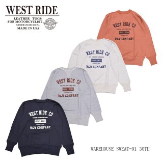 WESTRIDE/ȥ饤ɡۥå/WAREHOUSE SWEAT-01 30TH