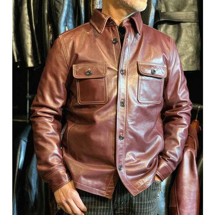 Y'2 LEATHER/ワイツーレザー】レザーシャツ/OS-11 OIL SOFT Y'2 LEATHER/ワイツーレザー】レザーシャツ/OS-11 OIL SOFT