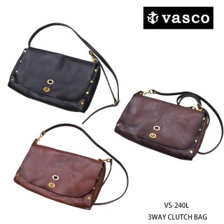 【VASCO/ヴァスコ】BAG/LEATHER 3WAY CLUTCH BAG：VS-240LS
