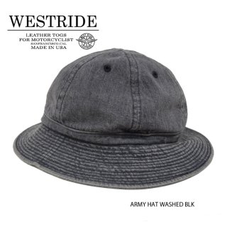 【WEST RIDE/ウエストライド】ハット/ARMY HAT WASHED BLK