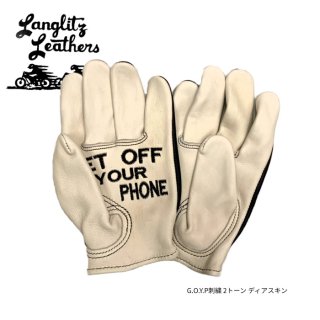 【Langlitz Leathers/ラングリッツレザーズ】レザーグローブ/G.O.Y.P. Short Glove/ブラック×ホワイト