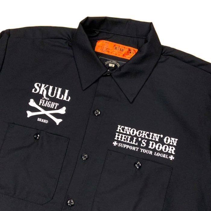 スカルフライト★メンズパイルシャツ　七分袖 Amazon.co.jp: [スカルフライト] 長袖シャツ ライダースデニム