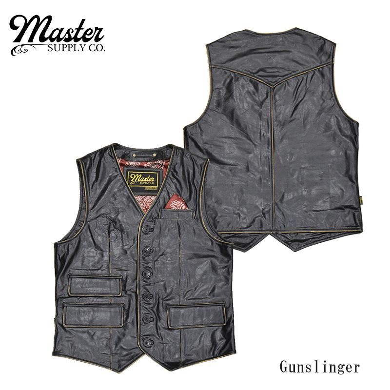 新品未使用　マルニ　レザーベスト master SUPPLY/マスターサプライ】レザーベスト/Gunslinger REALDEAL