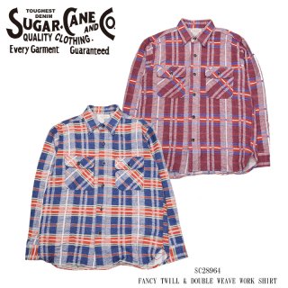 SUGAR CANE/奬Ĺµ/FICTION ROMANCE FANCY TWILL & DOUBLE WEAVE WORK SHIRTSC28964