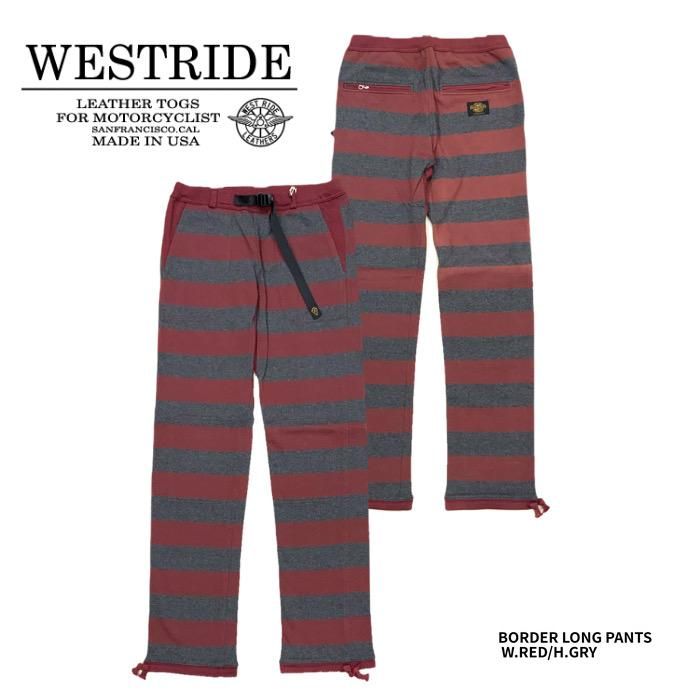 WESTRIDE BORDER LONG PANTS サイズ36 WEST RIDE/ウエストライド】ボトム/ BORDER LONG PANTS WIRD/HGY－REAL
