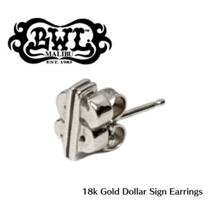 【Bill Wall Leather/ビルウォールレザー】ピアス/18k Gold Dollar Sign Earrings