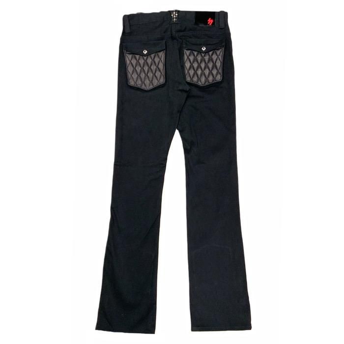 スカルフライト ブーツカット ダブルニー レザー パンツ 大きいサイズ 革 SKULL FLIGHT/スカルフライト】SS PANTS type2 