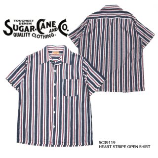 SUGAR CANE/奬Ⱦµ/SC39119 /HEART STRIPE OPEN SHIRT