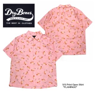 【Dry Bones/ドライボーンズ】半袖シャツ /S/S Print Open Shirt “FLAMINGO”/DS-2641
