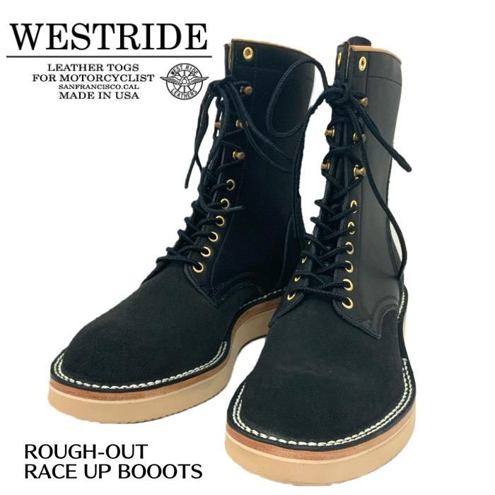 WESTRIDE/ウエストライド】エンジニアブーツ/ROUGH-OUT RACE UP WESTRIDE/ウエストライド】エンジニアブーツ/ROUGH-OUT RACE UP