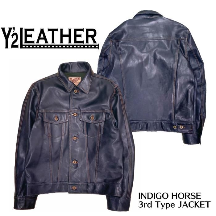 Y'2 LEATHER/ワイツーレザー】レザージャケット/IB-139 INDIGO HORSE 