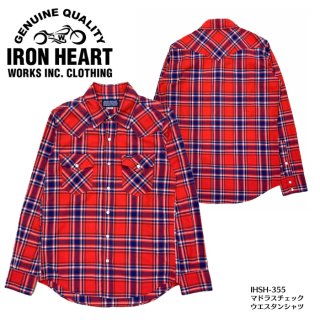 【IRON HEART / アイアンハート】 IHSH-355 /マドラスチェックウエスタンシャツ
