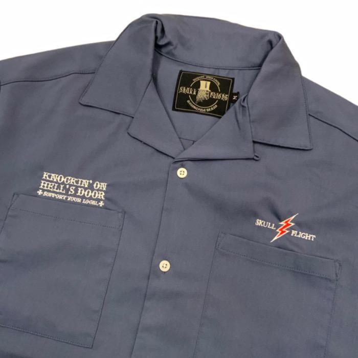 スカルフライト★メンズパイルシャツ　七分袖 SKULL FLIGHT/スカルフライト】 7分袖Tシャツ/パイルプル