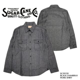 SUGAR CANE/奬Ĺµ / BLACK CHAMBRAY WORK SHIRT/SC29159